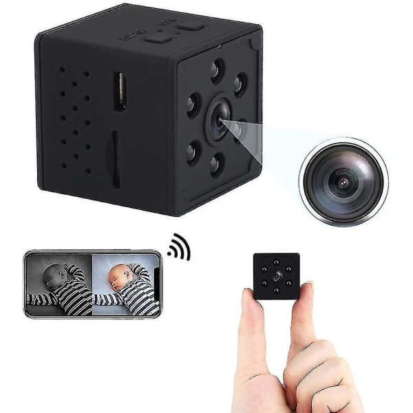 Mini 1080p wifi-kamera, med mörkerseende rörelsedetekteringsfunktion (svart)