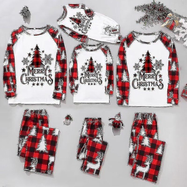 Christmas Tree Pyjamas Familjematchande Vuxna Barn Xmas Sleepwear Pjs Set V