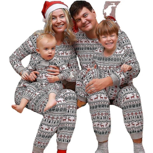 Jul Familj Matchande Xmas Älg Pyjamas Set Pyjamas Sovkläder Pjs Barn Kvinnor Män Xmas Sovkläder Baby