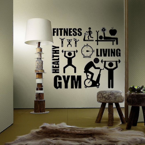 Gym Fitness Väggdekaler Dekorativa Tapeter Väggdekaler 51x57cm