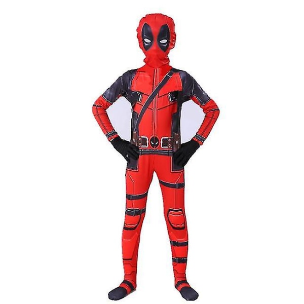 Barn Pojkar Deadpool Fancy Dress Party Jumpsuit Cosplay Kostym Halloween 100cm 140cm