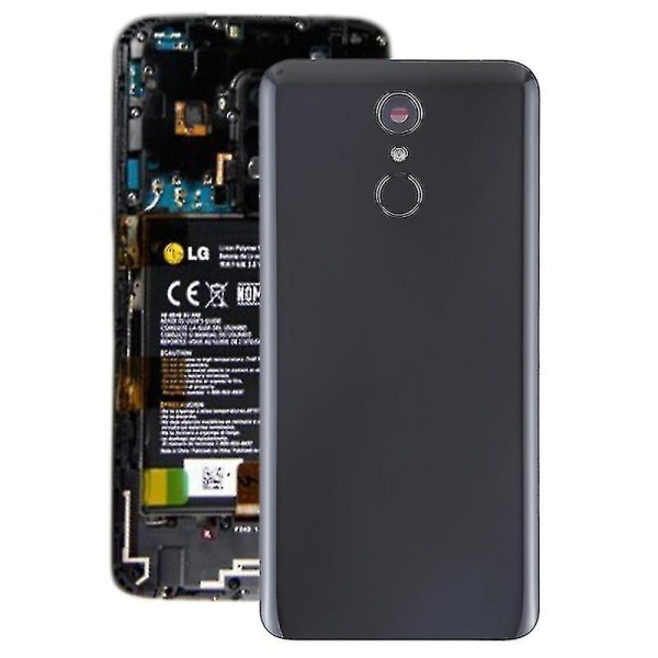 Cover med kameralins och fingeravtryckssensor för LG Q7 / Q7+ (svart)
