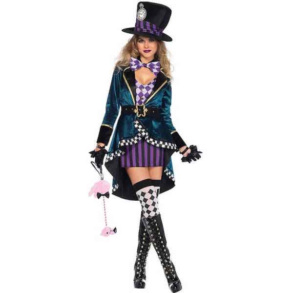 Halloween kvinnlig trollkarl Performance Cosplay kostym L L