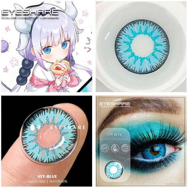 Kontaktlinser färgade linser halloween blåa cosplay lins kontakt