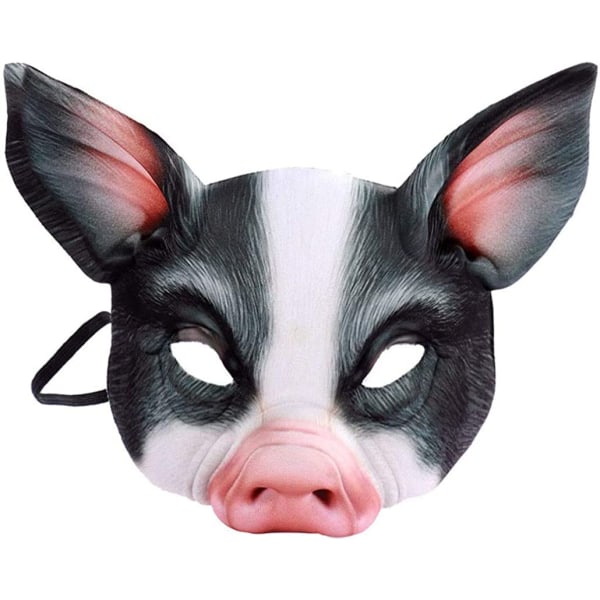 1st Half Face Animal Mask Pig Mask Skräck Pig Mask för Halloween Kostym Party Cosplay rekvisita