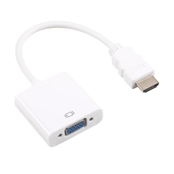 Vit Hdmi Hane Till Vga Hona Video Kabel Sladd Converter Adapter 1080p