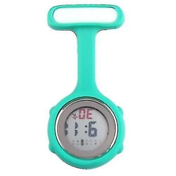 Digital display urtavla för damer Sjuksköterska Brosch Pin Häng elektrisk watch（Ljuscyan）