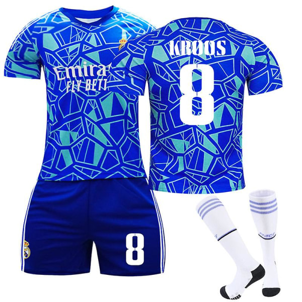 22/23 Real Madrid Goalkeeper Edition Fotbollströja Set VINI JR. 20 Kids KROOS 8 Kids 24(130-140CM)