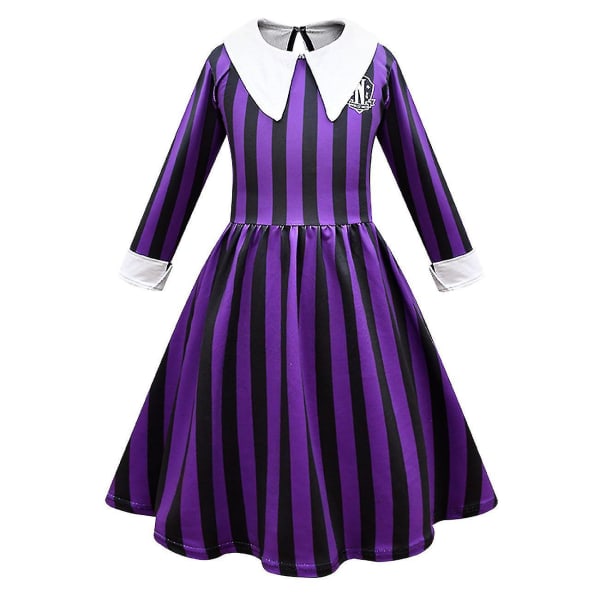 Onsdag Addams Enid Sinclair Cosplay kostym skoluniform kappa kjol Halloween karneval kostym för Purple