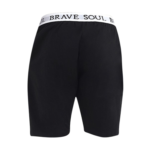 Brave Soul Herr Logotyp Midjeband Jersey Lounge Shorts M Grå Grey Black L