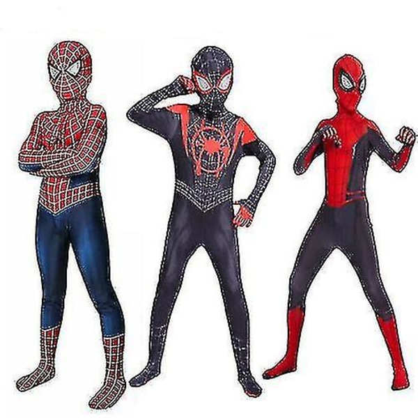 Spiderman Tobey Maguire Cosplay Kostym Barn Jumpsuit Zentai Suit Miles Morales Spiderman 110cm Miles Morales Spiderman 130cm