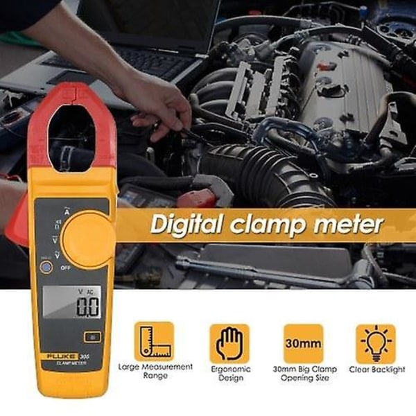 FLUKE F305 Handhållen klämmätare LCD-skärm Digital klämma Multimeter Klämtyp Universal Amme