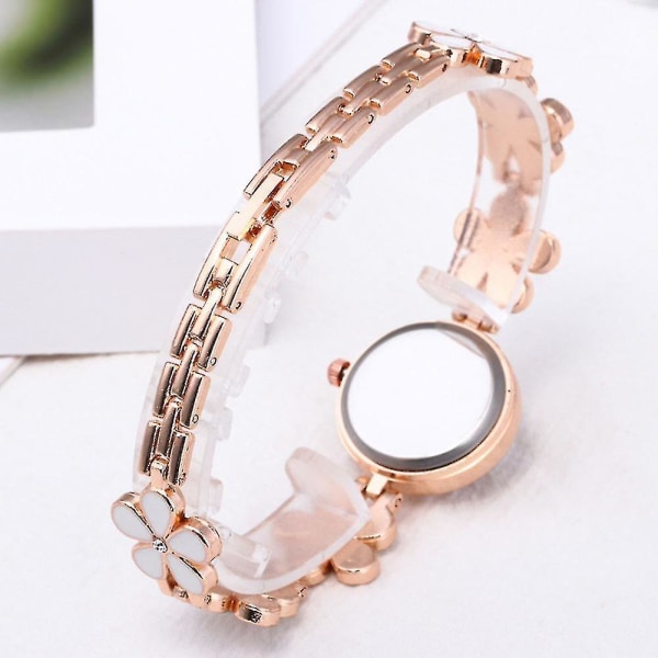 Girl's Watch Flower Rhinestone Chain Small Pointer Dial Watch Alloy Rem