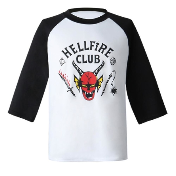 Vuxna Barn Stranger Things Säsong 4 Hellfire Club T-shirt Toppar Kostym Three-quarter Sleeve T-Shirt