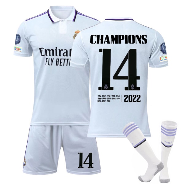 Barn-/vuxen-VM Real Madrid set fotbollsset 20 # 14 #28