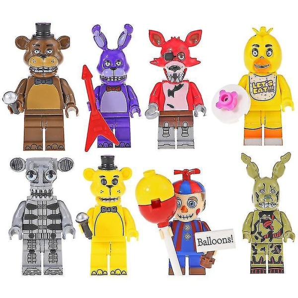8st midnattsbjörn Plastmonterad byggsten minifigurer Pedagogisk barnleksak