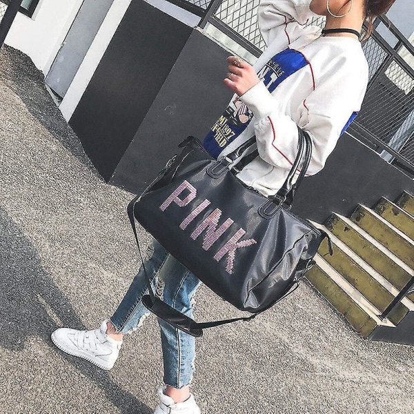 ROSA Bokstäver Gym Fitness Sportväska Axel Crossbody Bag Dam Tote Handväska Travel