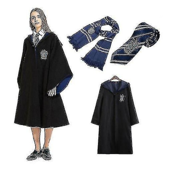 Vuxen Män Wizard Harry Potter Fancy Dress Kappadräkt 3st blue