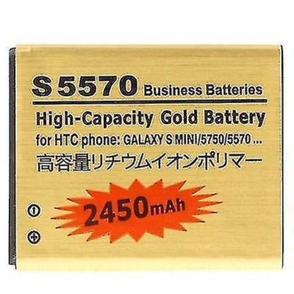 2450mAh högkapacitet guld Business-batteri för Galaxy S Mini / S5570 / S5750 / S7230