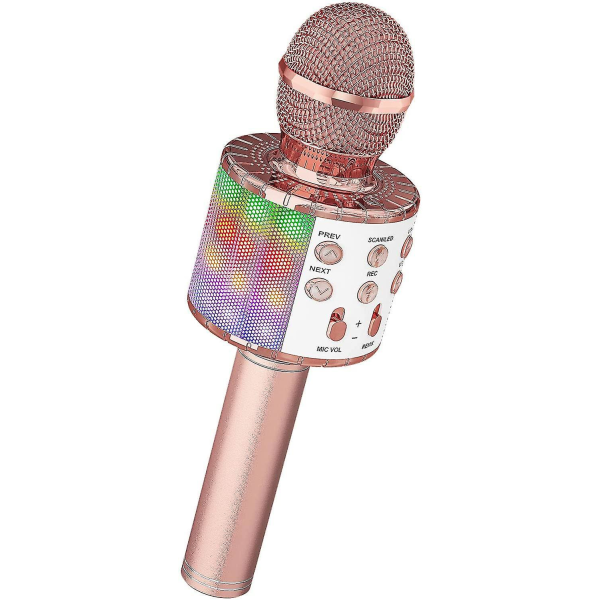 4 i 1 handhållna Bluetooth mikrofoner Högtalare Karaoke Maskin med dansande LED-ljus, Hem Ktv Play