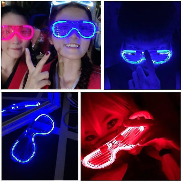 Persienner KTV bar självlysande glasögon Party LED Cold Light Glasögon Leksak（Rosa）