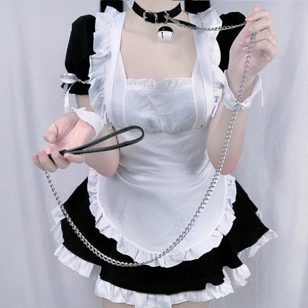 Maid Outfit Cosplay Kostymer Klä Rollspel Kläder Utklädning XXL L