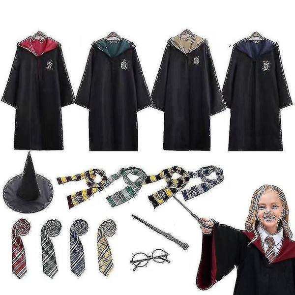 2022 Harry Potter 6st set Magic Wizard Fancy Dress Cape Cloak Costume V yellow