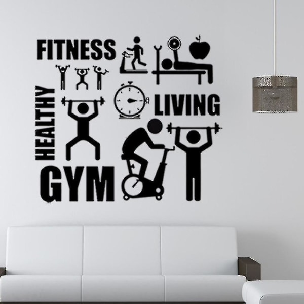 Gym Fitness Väggdekaler Dekorativa Tapeter Väggdekaler 51x57cm