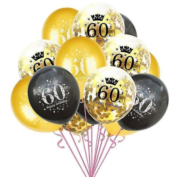 (60) Grattis på födelsedagen Ballonger 16/18/21/30/40/50/60 Svart & guld Hem Party Dekoration