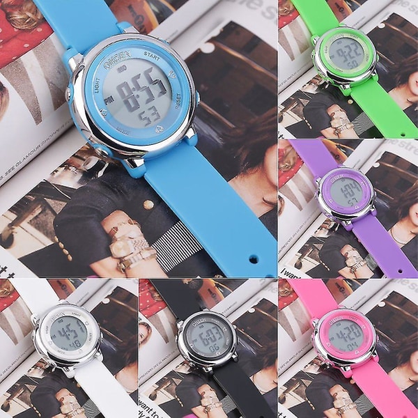 Mode Kvinnor Tjej Silikonband Digital Led Armbandsur Watch