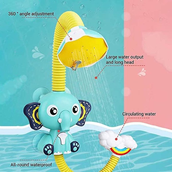 Baby Elektrisk dusch - Badduschhuvud för barn Sucker Elektrisk dusch Regnhuvud