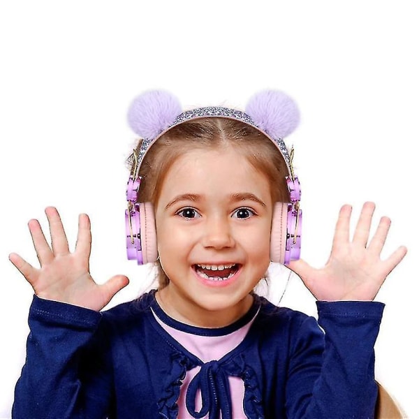 Söta barn hörlurar med tråd med mikrofon 3,5 mm musikstereo flickpresent|Hörlurar/headset