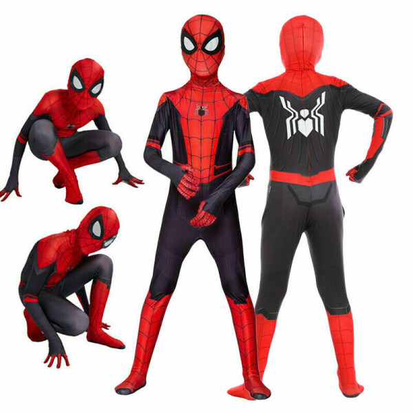 Spider-Man: Far From Home Spiderman Zentai Cosplay Kostym red 120cm 110cm