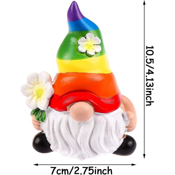 Garden Rainbow Gnome Resin Staty, Ansiktslösa dockfigurer Miniatyr hemdekoration för gräsmatta