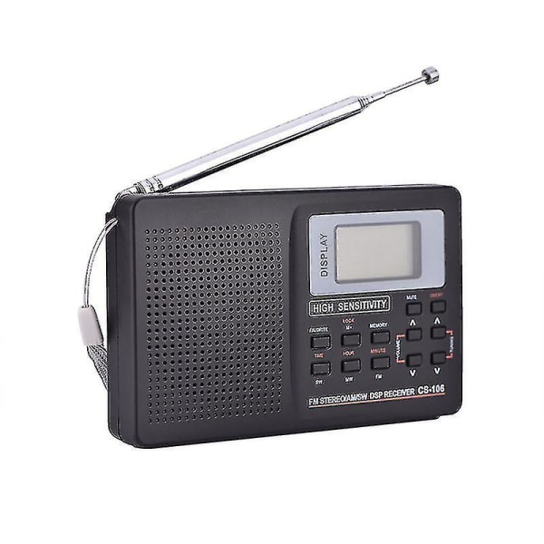 Portable Digital World Full Band Radio Receiver Am/fm/sw/mw Radio med extern