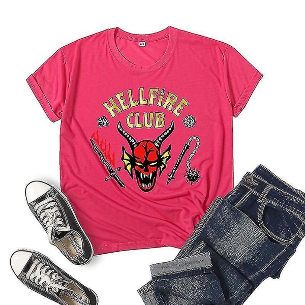 Stranger Things 4 Hellfire Club T-shirt print Rose Red