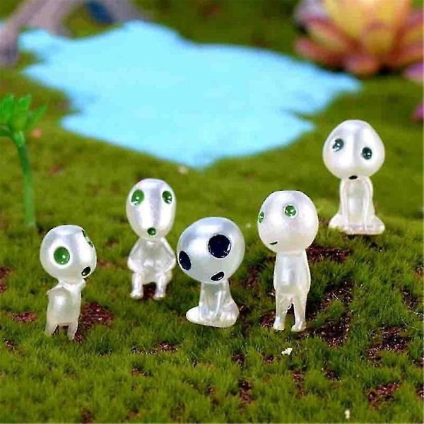 10st Ghibli Kodama Tree Spirit Princess Mononoke Mininaturer Glödande figur Lysande älvträddockor