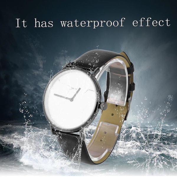 Enkel stil svart & vit marmorrandig kvartsläder vintage watch