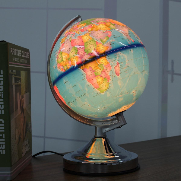 Upplyst lampa Roterande World Earth Globe Ocean Skrivbord Globe LED nattlampa