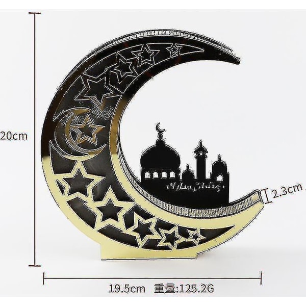 Trä Muslim Moon Lamp Led Light Ramadan Ornament Eid Mubarak Ornament For Islam Party Supplies