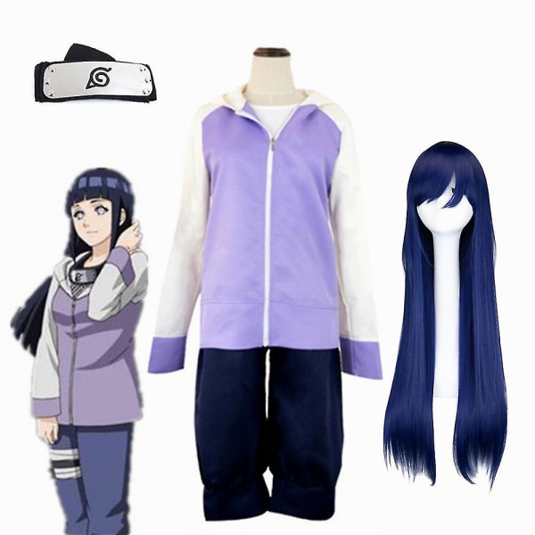 Anime Hyuga Hinata Shippuden Generation Jacka Byxor Cosplay Kostymer A3