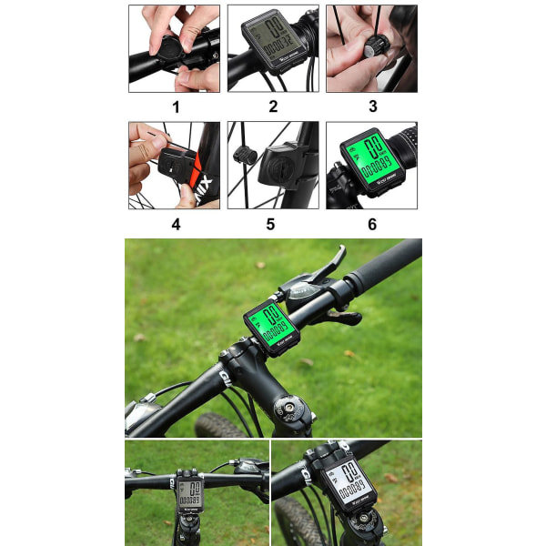 WEST BIKING 2,1 tum LED-bakgrundsbelysning Trådlös cykeldator Cykelhastighetsmätare LCD-skärm Display Wat