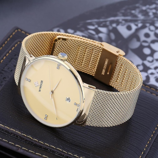 WWoor Luxury Herr Quartz Watches Ultra Thin Date Man Sports Watches 8018