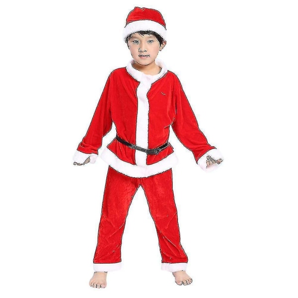 Jul Barn Jultomte Kostym Pojkar Flickor Julfest Jultomte Fancy Dress Outfit 3-8 år V Boys