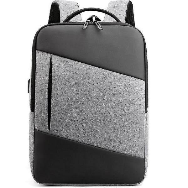 Stor kapacitet datorväska företagspendlarryggsäck 15,6-tums laptopväska (grå)