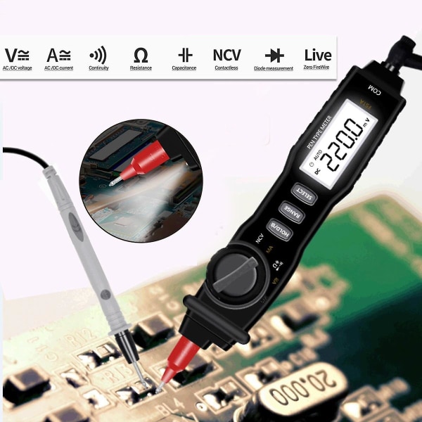 FS1A Digital Multimeter Pen Typ Professionell DC-spänningsmätare Handhållen motståndsdiodtestare