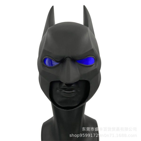 Halloween-masker Cosplay-kostym Latexhjälm Svart helhuvudmask för vuxna kvinnor Fyndkläder Kläder Replika Prop-Batman Mask Glow