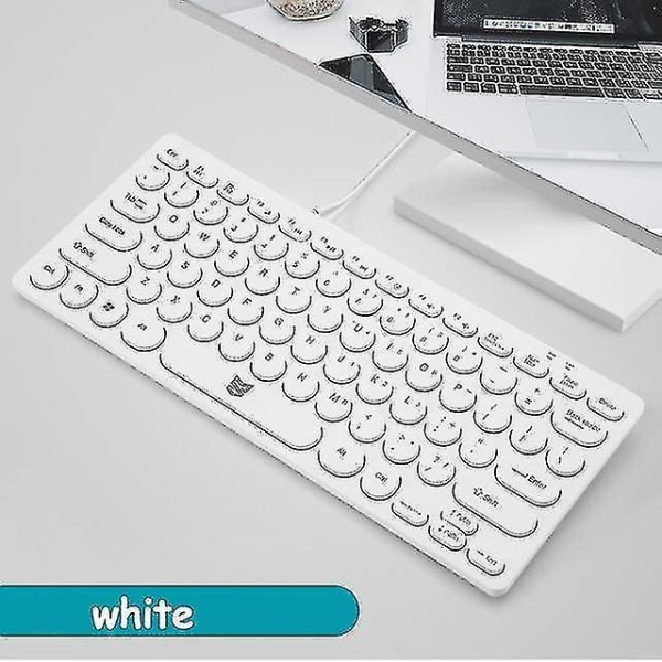 Tunt, kabelanslutet tangentbord, ergonomiskt minitangentbord med multimediatangenter för bärbar dator Mac