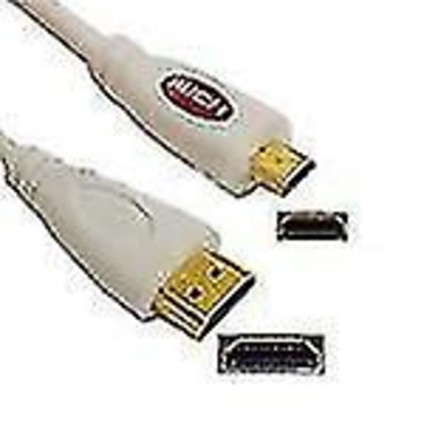 1,5 m guldpläterad Micro HDMI hane till HDMI hane-kabel, 1.4 version (vit)