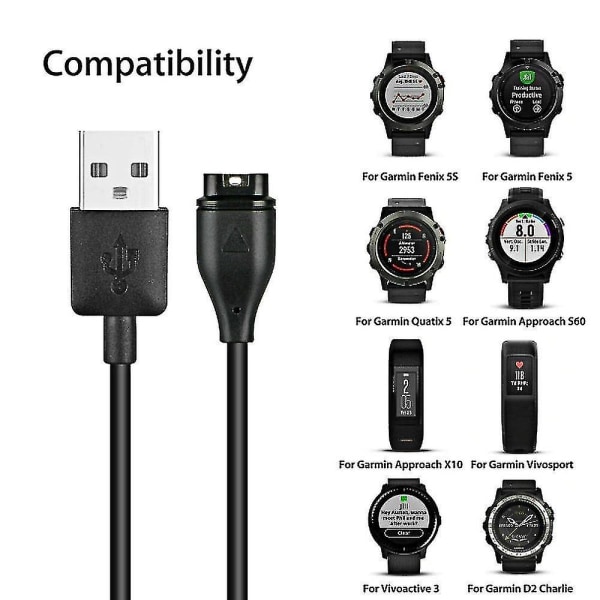 USB kabelladdning till Garmin Fenix ​​5 5s 5x Venu 2 2s